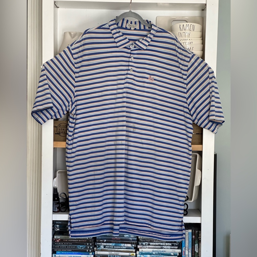 Peter Millar Summer Comfort Men's Golf Polo Shirt Size XXL 2XL Striped *stains